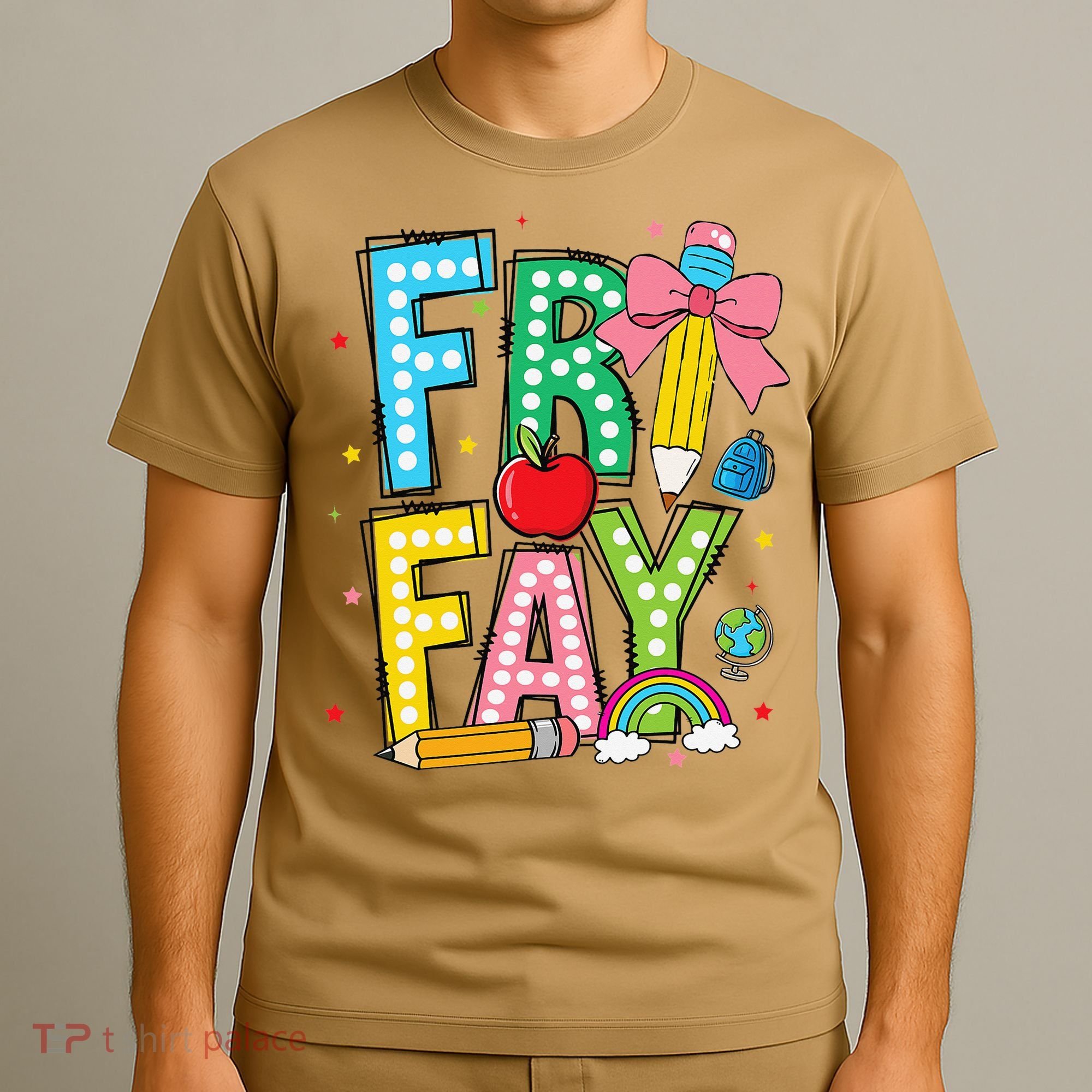 Happy Friyay Coquette Bow Friday Weekend Teacher T-Shirt