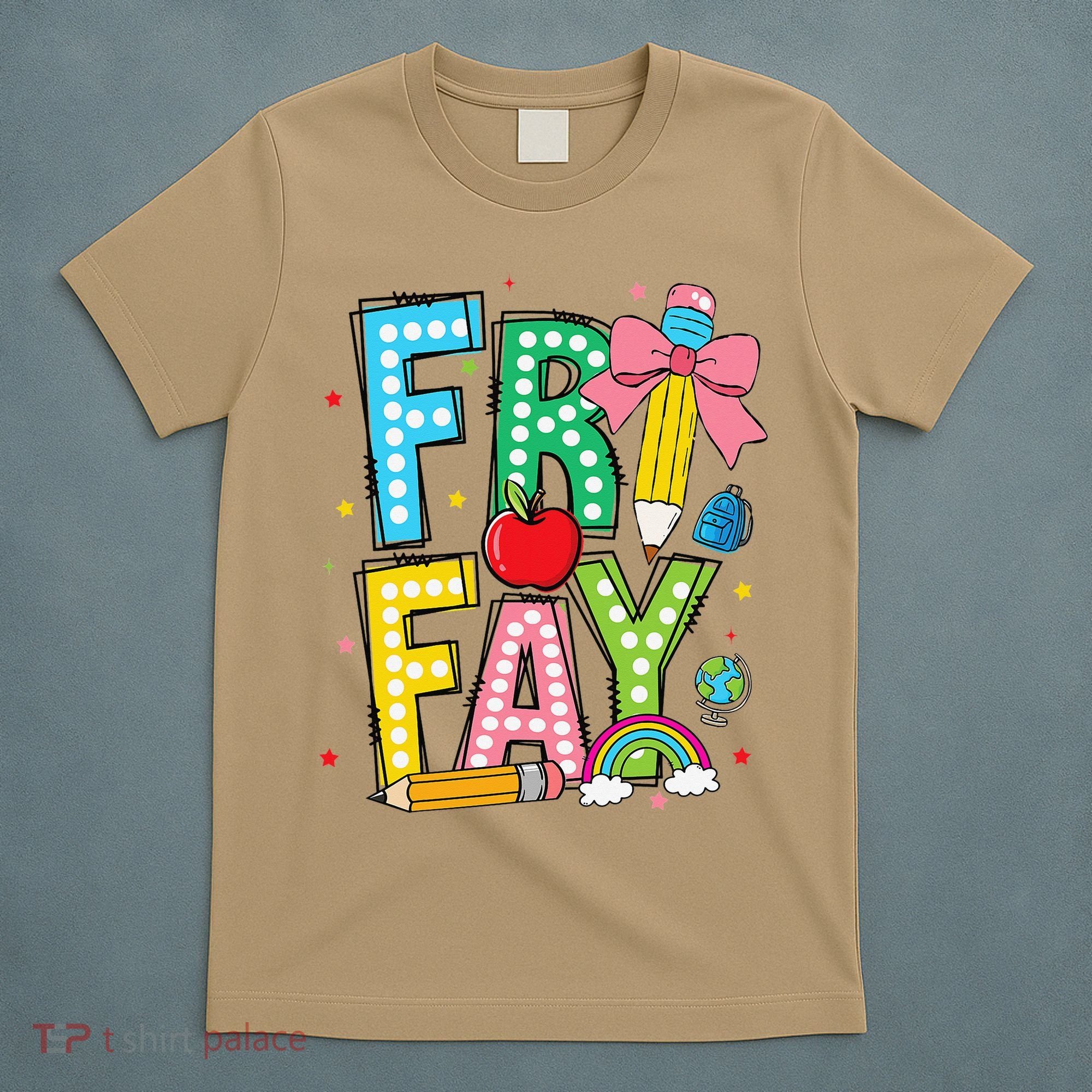 Happy Friyay Coquette Bow Friday Weekend Teacher T-Shirt