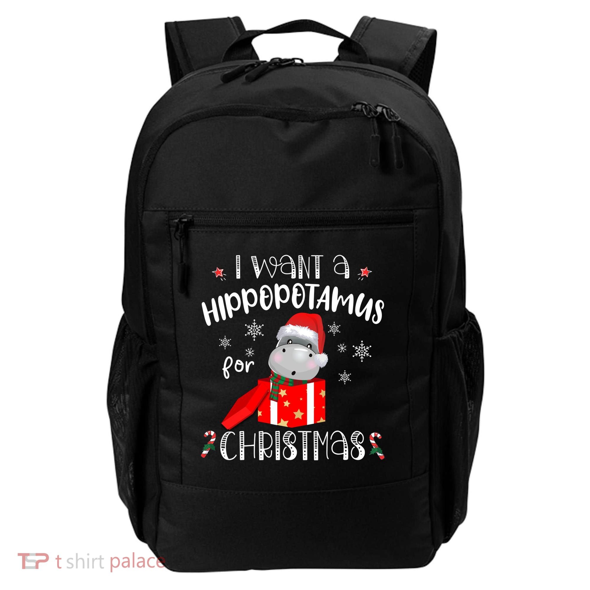 Hippopotamus For Christmas Matching Xmas Hippo Pajama Gift Backpack