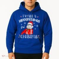 Hippopotamus For Christmas Matching Xmas Hippo Pajama Gift Hoodie thumb 2