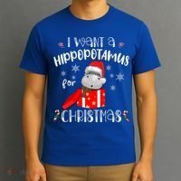 Hippopotamus For Christmas Matching Xmas Hippo Pajama Gift T-Shirt thumb 3