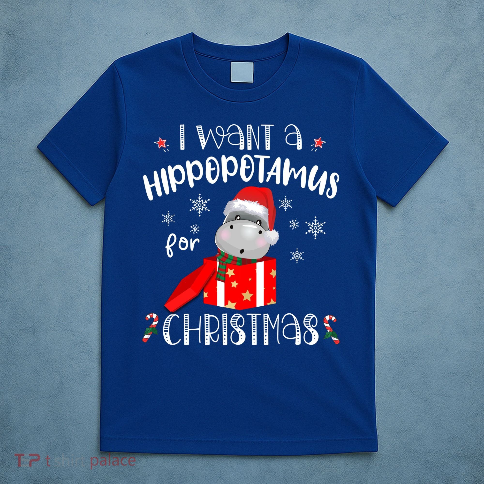 Hippopotamus For Christmas Matching Xmas Hippo Pajama Gift T-Shirt