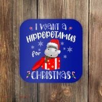 Hippopotamus For Christmas Matching Xmas Hippo Pajama Gift Coaster thumb 0