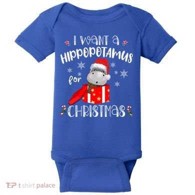 Hippopotamus For Christmas Matching Xmas Hippo Pajama Gift Baby Bodysuit