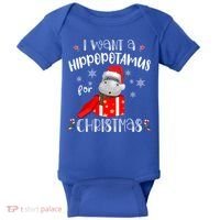 Hippopotamus For Christmas Matching Xmas Hippo Pajama Gift Baby Bodysuit thumb 0