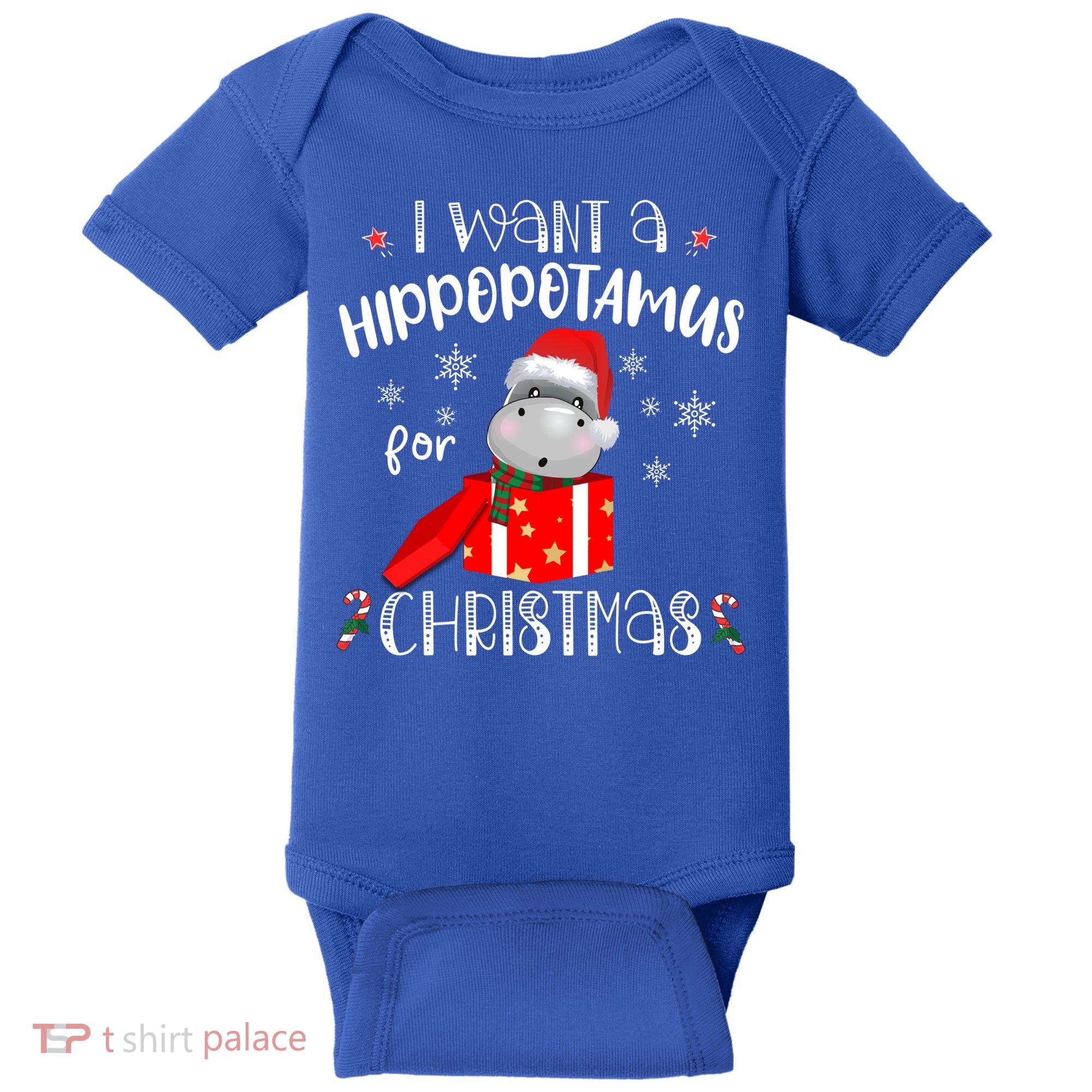 Hippopotamus For Christmas Matching Xmas Hippo Pajama Gift Baby Bodysuit