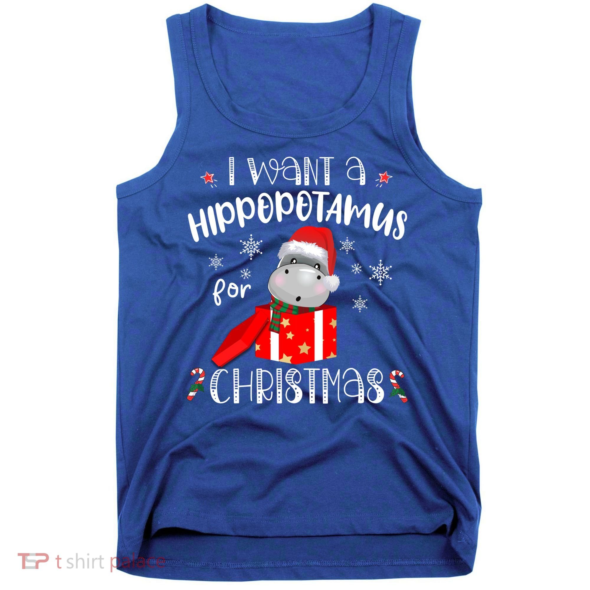 Hippopotamus For Christmas Matching Xmas Hippo Pajama Gift Tank Top