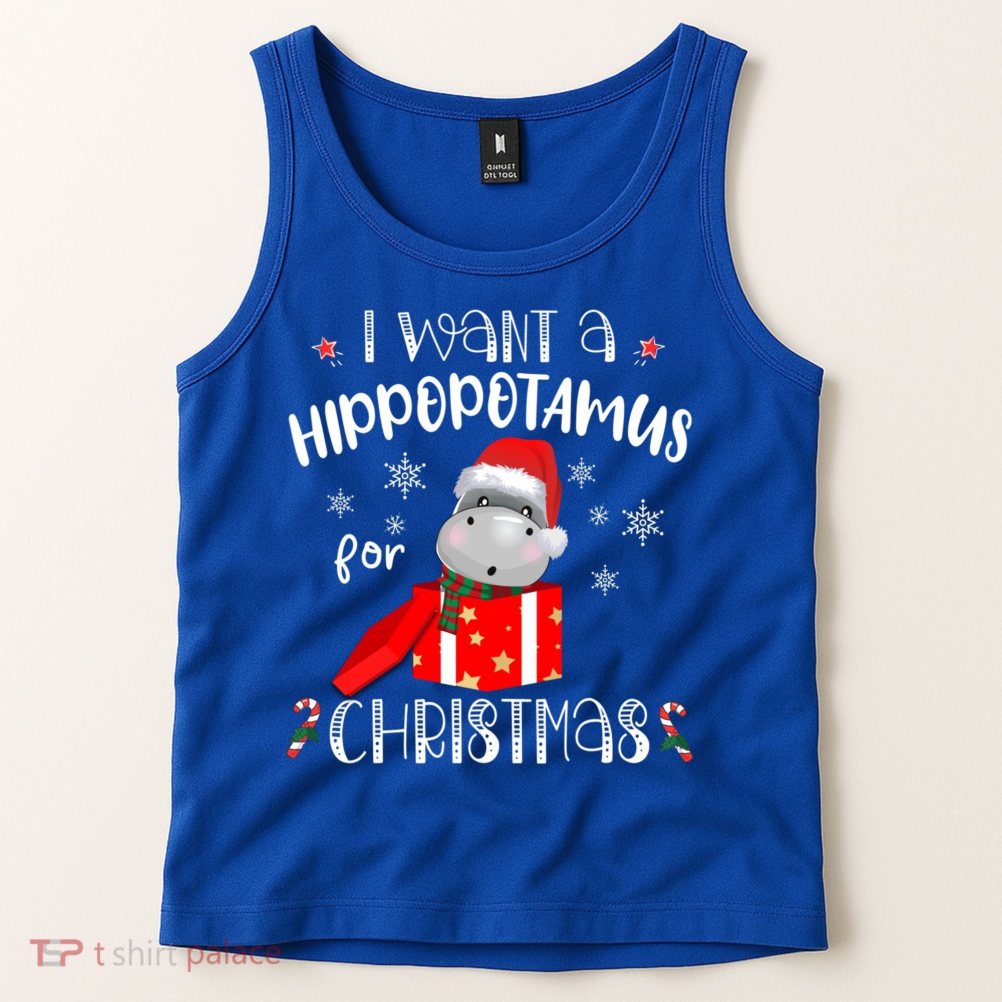 Hippopotamus For Christmas Matching Xmas Hippo Pajama Gift Tank Top