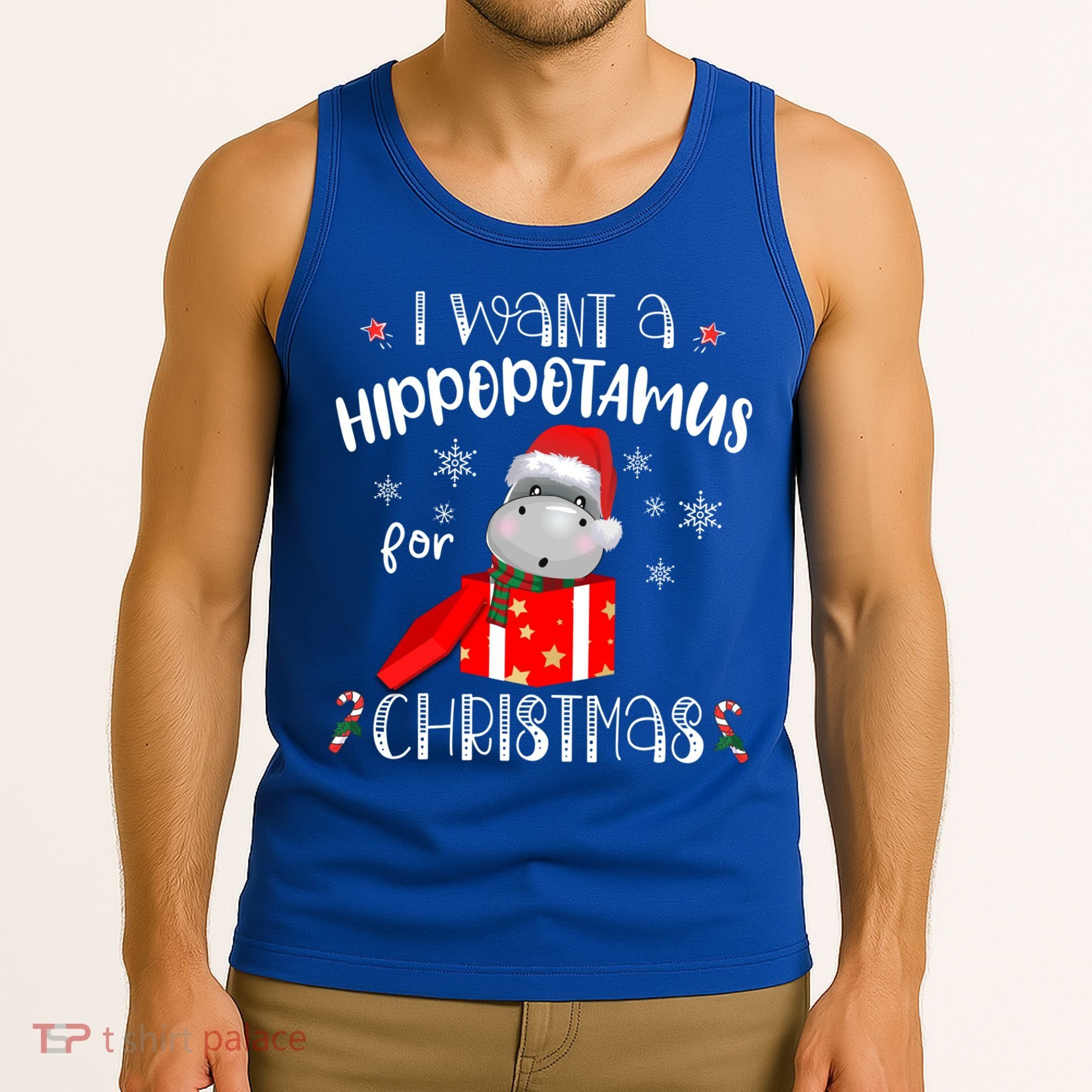Hippopotamus For Christmas Matching Xmas Hippo Pajama Gift Tank Top