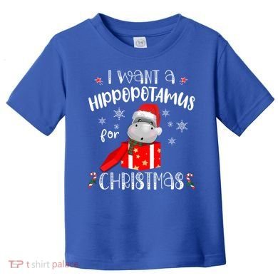 Hippopotamus For Christmas Matching Xmas Hippo Pajama Gift Toddler T-Shirt