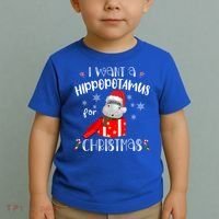 Hippopotamus For Christmas Matching Xmas Hippo Pajama Gift Toddler T-Shirt thumb 2