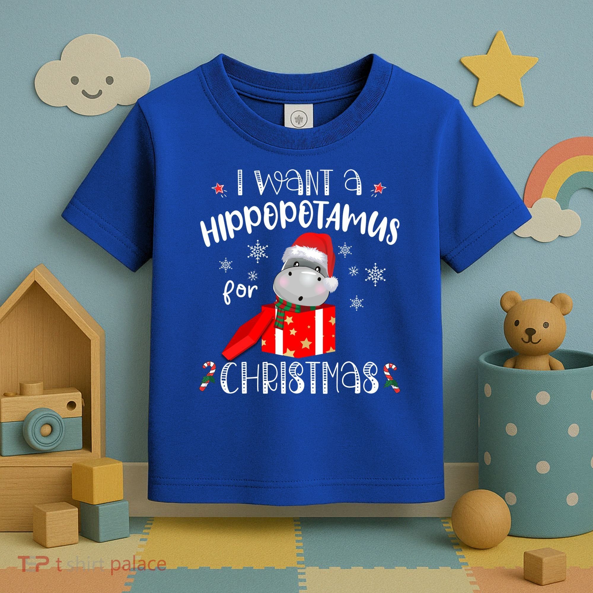 Hippopotamus For Christmas Matching Xmas Hippo Pajama Gift Toddler T-Shirt