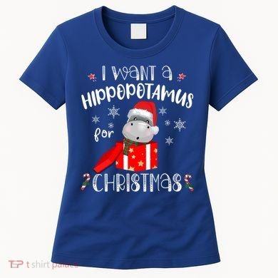 Hippopotamus For Christmas Matching Xmas Hippo Pajama Gift Women's T-Shirt