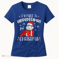 Hippopotamus For Christmas Matching Xmas Hippo Pajama Gift Women's T-Shirt thumb 0