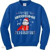 Hippopotamus For Christmas Matching Xmas Hippo Pajama Gift Kids Sweatshirt thumb 0