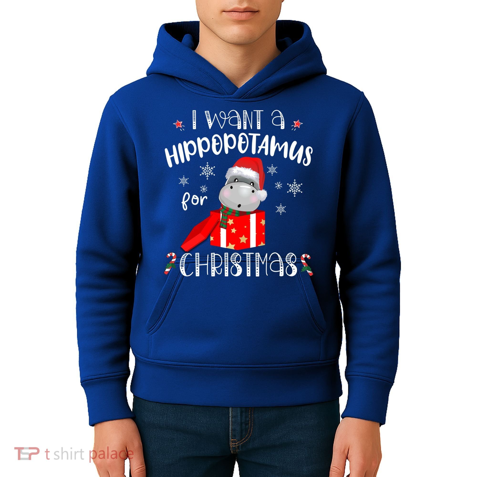 Hippopotamus For Christmas Matching Xmas Hippo Pajama Gift Kids Hoodie