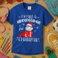 Hippopotamus For Christmas Matching Xmas Hippo Pajama Gift Kids T-Shirt thumb 3