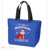 Hippopotamus For Christmas Matching Xmas Hippo Pajama Gift Tote Bag thumb 3