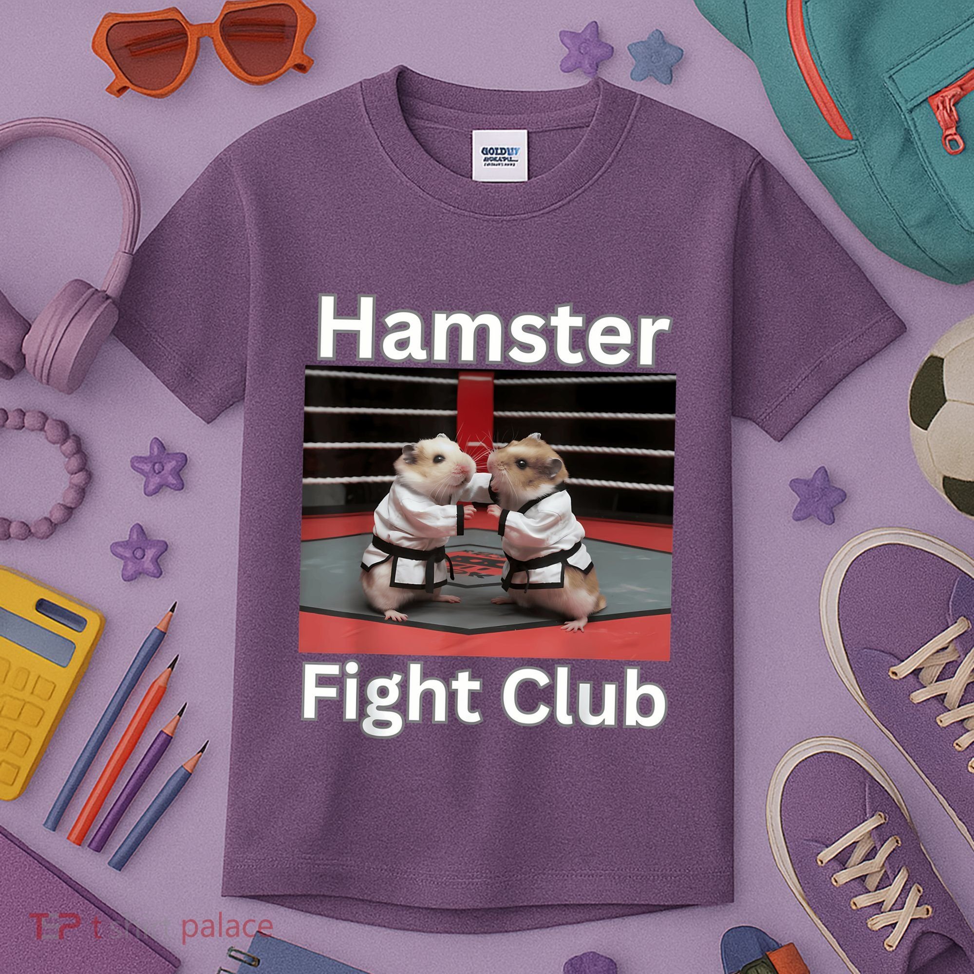 Hamster Fight Club Funny Government Waste Kids T-Shirt
