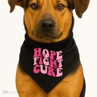 Hope Fight Cure Breast Cancer Butterfly Awareness USA-Made Doggie Bandana thumb 1