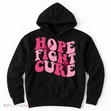Hope Fight Cure Breast Cancer Butterfly Awareness Hoodie