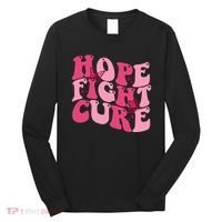 Hope Fight Cure Breast Cancer Butterfly Awareness Long Sleeve Shirt thumb 0