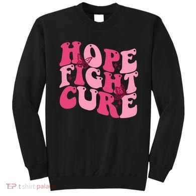 Hope Fight Cure Breast Cancer Butterfly Awareness Sweatshirt