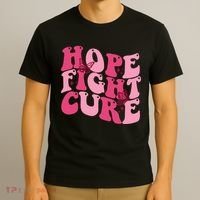 Hope Fight Cure Breast Cancer Butterfly Awareness T-Shirt thumb 3