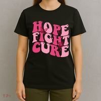 Hope Fight Cure Breast Cancer Butterfly Awareness T-Shirt thumb 4