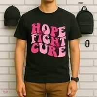 Hope Fight Cure Breast Cancer Butterfly Awareness T-Shirt thumb 6