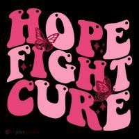 Hope Fight Cure Breast Cancer Butterfly Awareness Button thumb 1