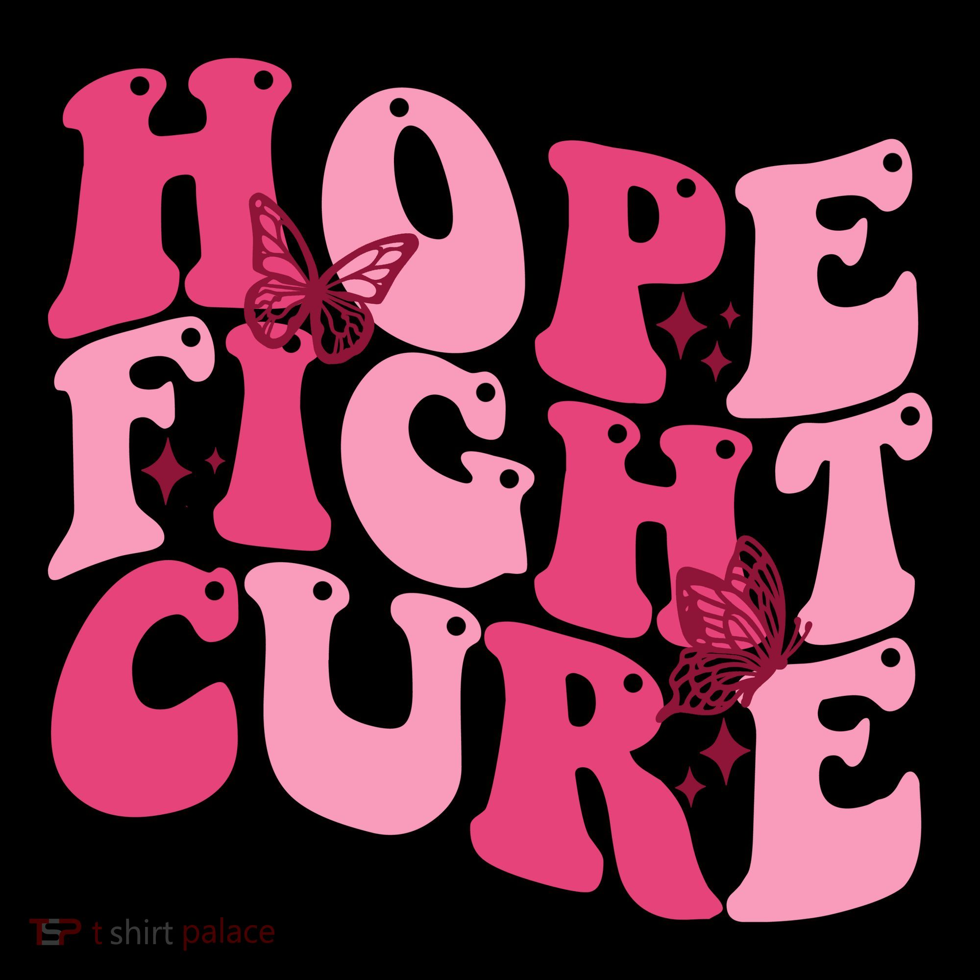 Hope Fight Cure Breast Cancer Butterfly Awareness Button