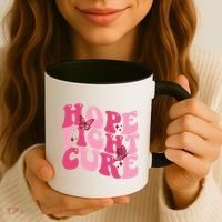 Hope Fight Cure Breast Cancer Butterfly Awareness Coffee Mug thumb 3
