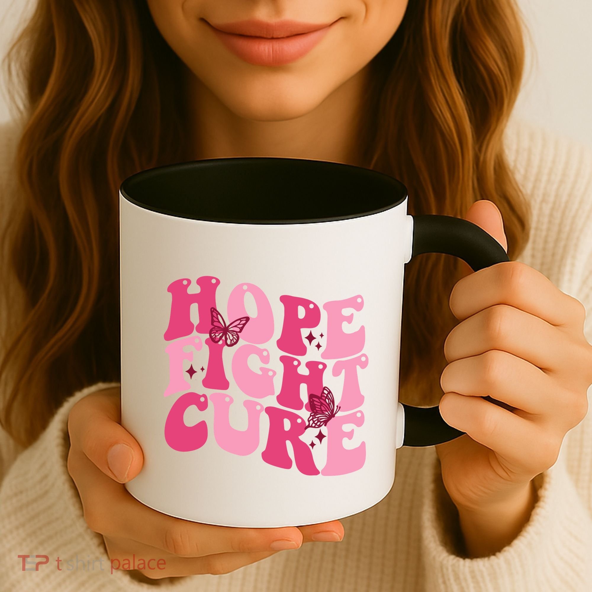 Hope Fight Cure Breast Cancer Butterfly Awareness Coffee Mug