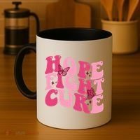 Hope Fight Cure Breast Cancer Butterfly Awareness Coffee Mug thumb 4