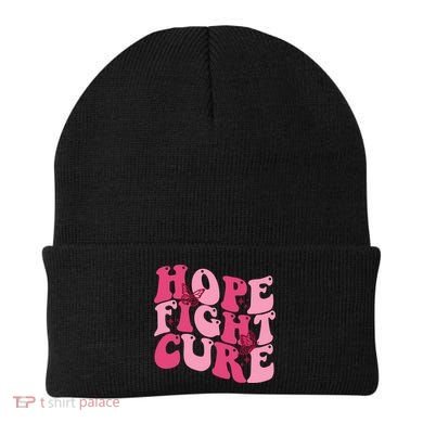 Hope Fight Cure Breast Cancer Butterfly Awareness Beanie