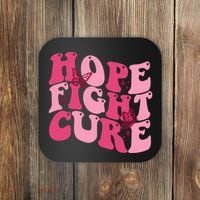 Hope Fight Cure Breast Cancer Butterfly Awareness Coaster thumb 0