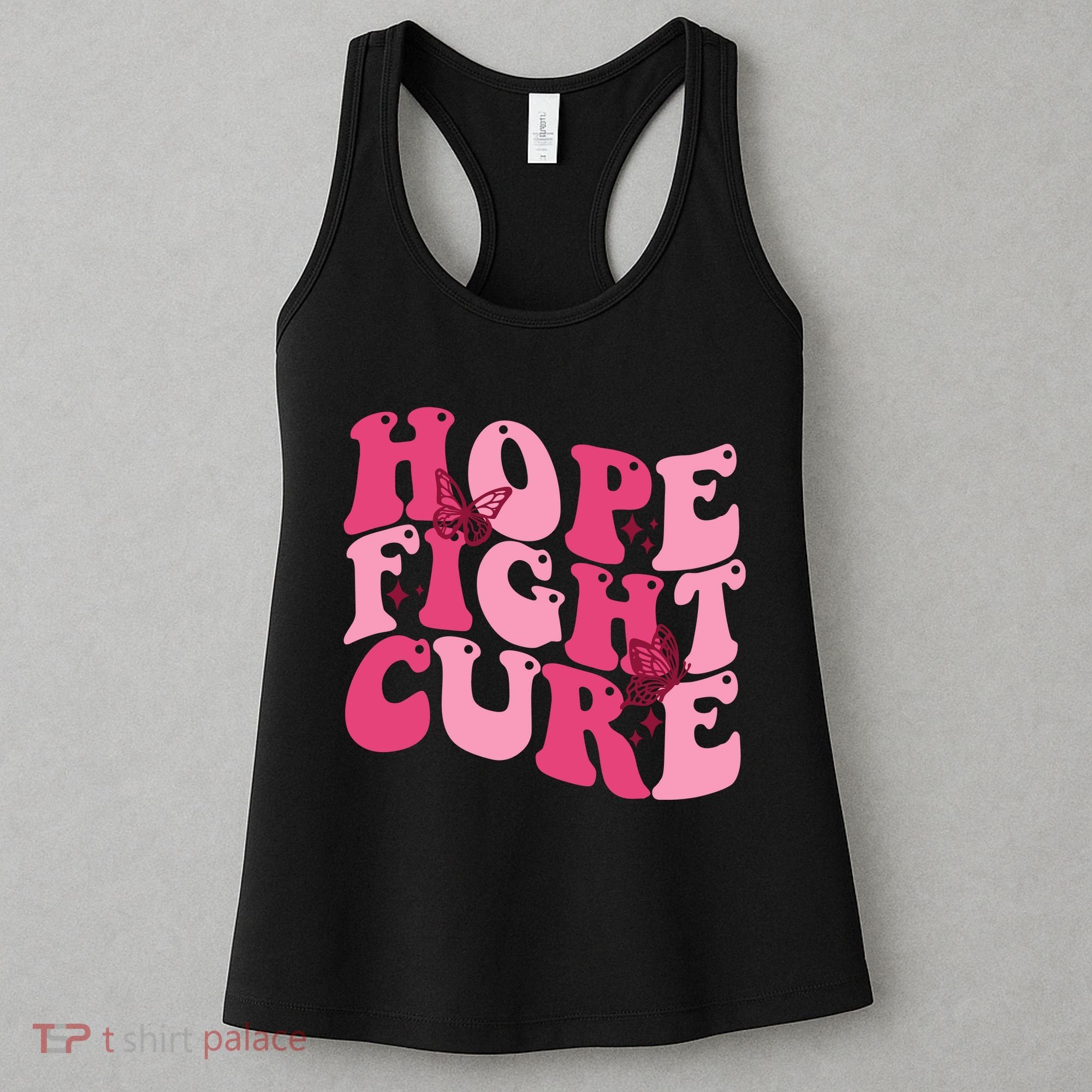 Hope Fight Cure Breast Cancer Butterfly Awareness Women's Tank Top