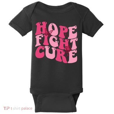 Hope Fight Cure Breast Cancer Butterfly Awareness Baby Bodysuit