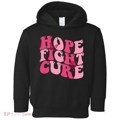 Hope Fight Cure Breast Cancer Butterfly Awareness Toddler Hoodie