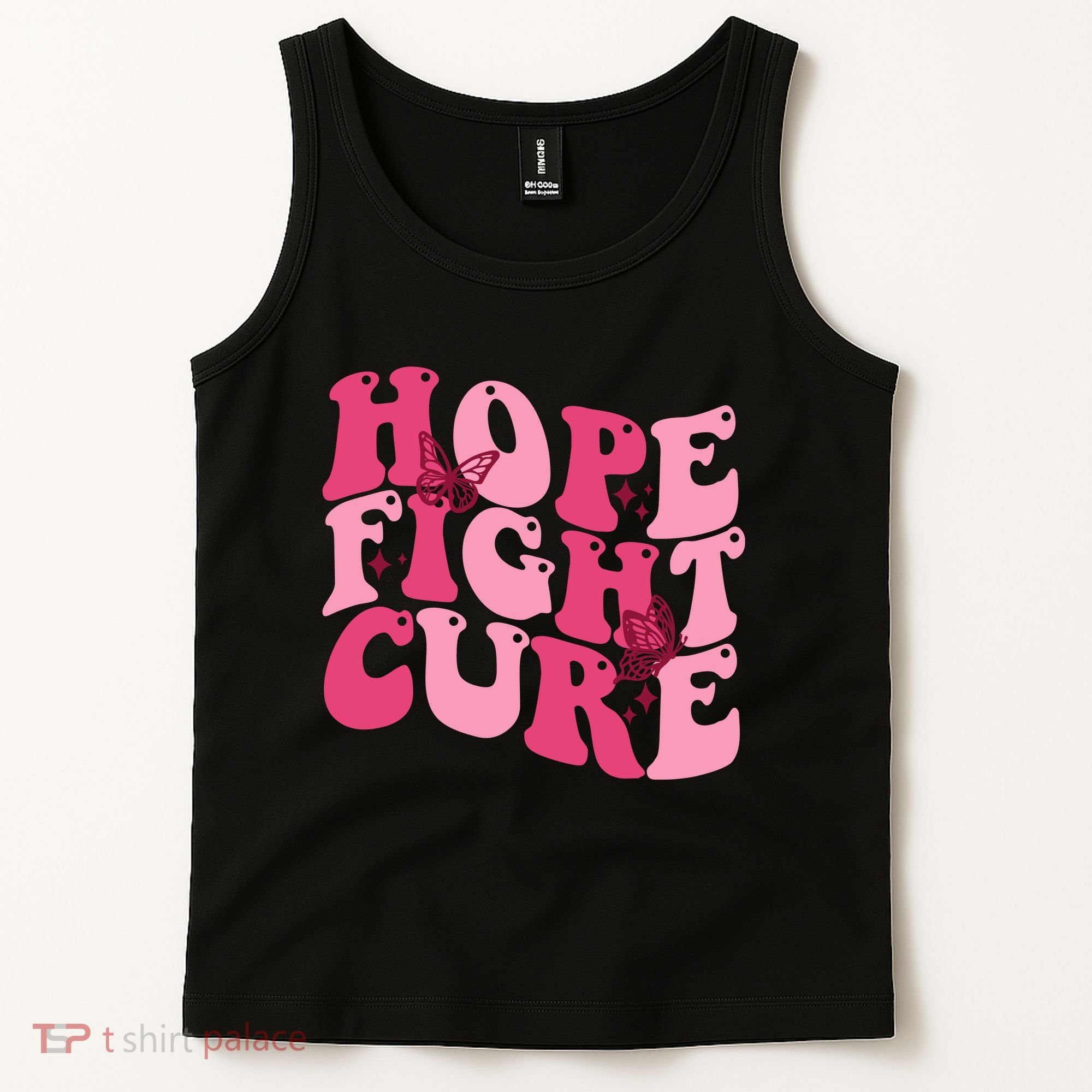 Hope Fight Cure Breast Cancer Butterfly Awareness Tank Top