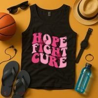 Hope Fight Cure Breast Cancer Butterfly Awareness Tank Top thumb 4
