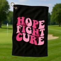 Hope Fight Cure Breast Cancer Butterfly Awareness Golf Towel thumb 1