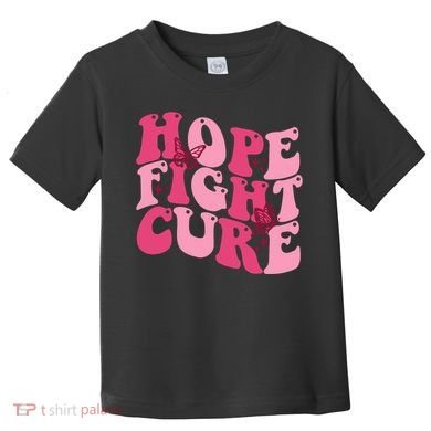 Hope Fight Cure Breast Cancer Butterfly Awareness Toddler T-Shirt