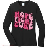 Hope Fight Cure Breast Cancer Butterfly Awareness Women's Long Sleeve Shirt thumb 0