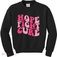 Hope Fight Cure Breast Cancer Butterfly Awareness Kids Sweatshirt thumb 0