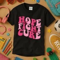 Hope Fight Cure Breast Cancer Butterfly Awareness Kids T-Shirt thumb 3