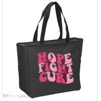 Hope Fight Cure Breast Cancer Butterfly Awareness Tote Bag thumb 2