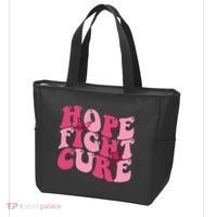 Hope Fight Cure Breast Cancer Butterfly Awareness Tote Bag thumb 3