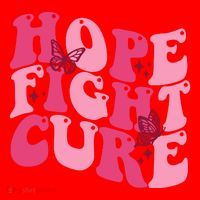 Hope Fight Cure Breast Cancer Butterfly Awareness Santa Hat thumb 1
